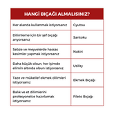 2'li Set - Utility 14 cm ve Soyma Bıçağı 8 cm - Paslanmaz Çelik